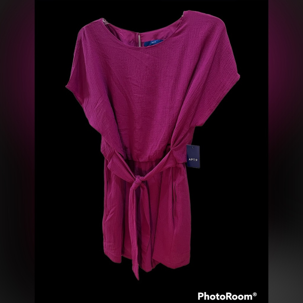 Purple romper with tie waist